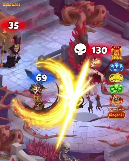 Promocode 'GINGER25'. JOIN THE GAME, play few battles and the the code activated.#rpggame #herowars