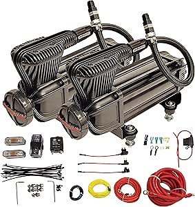 airmaxxx Black X-Series Dual Air Compressors w/Wiring Kit – 165/200 PSI