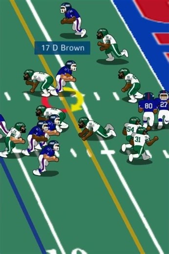 1995 Giants vs Jets Sim (highlight) Dave Brown runs for a touchdown.