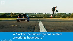 The hoverboard flight was made possible with a #3D printed jet suit. | Digital Trends