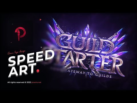 Creating FANTASY GAME LOGO DESIGN "GUILD STARTER" in PHOTOSHOP ● Speed Art