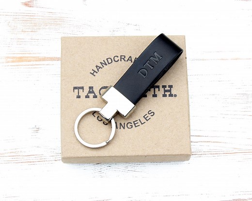 Leather Keychain Personalized for Men or Women, Custom Name Key Chain, Key Ring, Key Fob, Mens Gift, Boss , Father's Day Gifts Son Daughter - Etsy