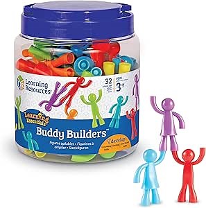 Learning Resources Buddy Builders, Fine Motor, Hand Eye Coordination Toy, 32 Pieces, Ages 3+