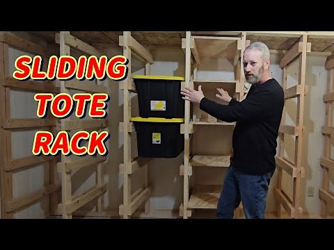 How To Build A Sliding Tote / Bin Storage Rack Out Of 2x4's - DIY Project - Get Organized!