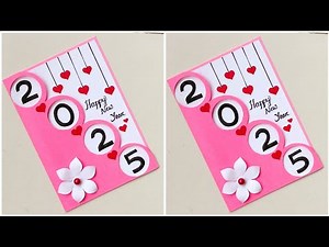 Happy New Year Card 2025/DIY Handmade New Year Greeting Card/How to make New Year Card