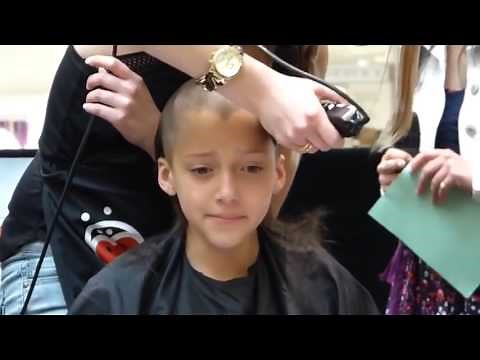 Bald & Bad Girl Series Little girl shaves her head bald for charity