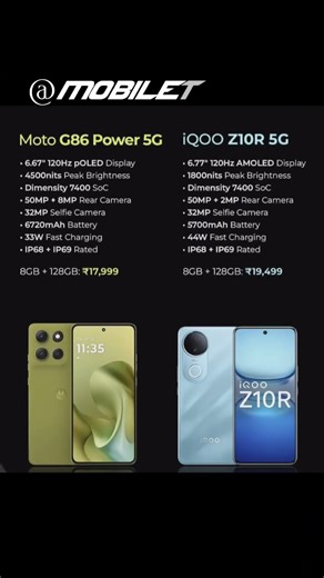 Comparing Motorola G68 5g with IQOO Z10R 5G @mobiletechon