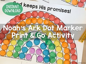 Noah's Ark Rainbow Promise Dot Marker Activity - Etsy