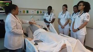 Nursing instructor Tabita Rigsby-Robinson guides students through a hands-on demonstration in the new simulation lab #STEM | Bowie State University