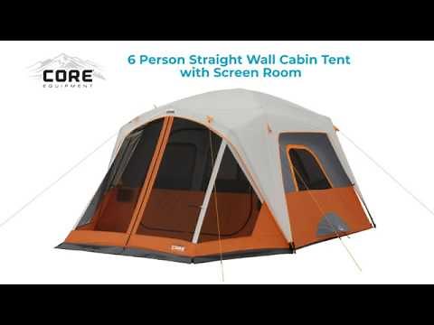 CORE 6 Person with Screen Room Straight Wall Cabin Tent Setup Video