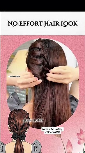 How to Create a Twisted Side Ponytail with Bow-Hair Tutorial #YouTubeShorts #HairShorts #ootd
