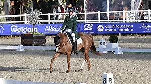 First out for Ireland in the 6 year old section at Le Lion d’Angers - Ian Cassells with Greenogue Gigi. Score 35.2 Barberstown Castle Hotel Eventing Ireland Irish Horse Board Equine Halo Salt Therapy Dag Albert Horse Sport Ireland Ian Cassells Eventing | Irish Eventing Times