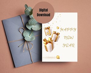 Carte de nouvel an imprimable, bonne année, voeux de nouvel an, téléchargement immédiat, carte de réveillon du nouvel an, carte de voeux imprimable, carte de joyeuses fêtes - Etsy France