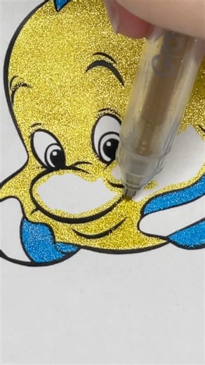 1.2K views · 31 reactions | Coloring Flounder with glitter ✨ #satisfyingvideo #easycoloring #gelpens #coloring #GlitterPens #artsandcrafts #littlemermaid | Berry Colorful | Facebook