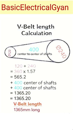 V-Belt Size Calculation #basicelectricalgyan
