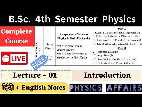 BSc 4th Semester Physics | L-01| Complete Course | Modern Physics and Basic Electronics