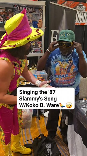 Singing w/Koko B. Ware, "If you Only Knew" from the 1987 WWF Slammy Awards! He's still got it! 🤙🦜🤯🎵 @officialwrestlecon @wwekokobware . . . #wwe #wwf #1980s #kokobware #ifyouonlyknew #80swrestling #slammyawards #TheMachoverse #wwecosplay #goldenera #wrestlecon #machoman #randysavage #SummerSlam #piledriver #Wrestlingcosplay #Machomanrandysavage #WorldWrestlingCosplayers | The Machoverse