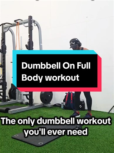 Full Body Dumbbell Tabata ⚡️ This 4-minute HIIT routine is the ultimate home workout for building functional strength and boosting your metabolism. If you're a hybrid athlete short on time, this minimal equipment workout is for you. #FullBodyWorkout #DumbbellWorkout #FullBody #gymtips #Over40Fitness