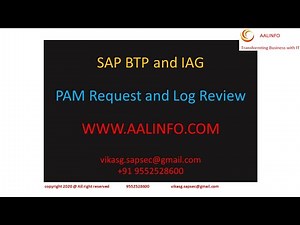 SAP BTP and IAG PAM Access request - AALINFO