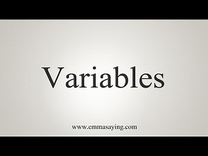 How To Say Variables