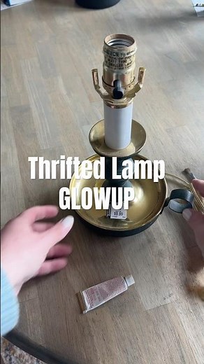 Thrifted lamp makeover with gold leaf Rub’n buff - thrifted and styled vintage modern home decor