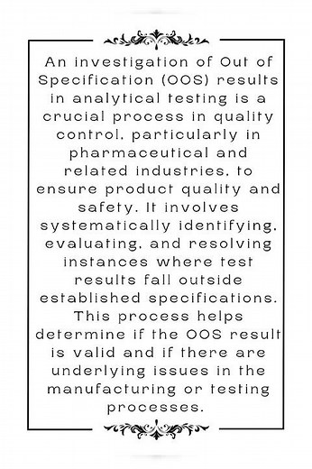 Investigation of oos results in analytical testing.