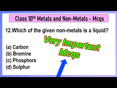 Class 10 Chemistry Chapter 3 Metals and Non-metals MCQs | Metals and Non-metals MCQ Questions
