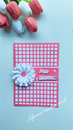 Beautiful 🌸pink 🩷 white 🤍 birthday card 💌 #birthdaycard #cardideas making