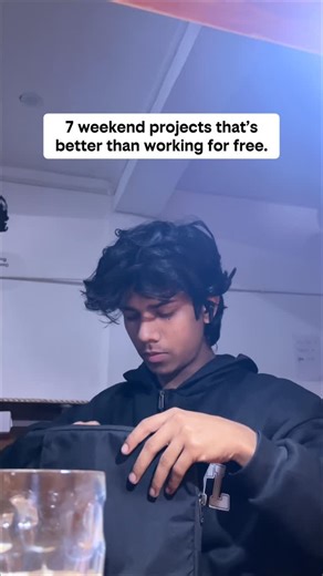 Arvaj | CS Student on Instagram: "These 7 projects are better 👇 1. Personal problem solving app 2. Popular app clone with one improvement 3. Simple SaaS landing + demo 4. Automation tool for boring tasks 5. Your own open source mini project 6. Real business redesign project 7. Build in public project Extra 3 Projects 8. Portfolio website with real case studies 9. Data dashboard from real world data 10. AI tool using public APIs — Save this reel for later Follow @arsalcodes for more information