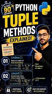Python Tuple Methods Explained🔥 | index() & count() Made Easy