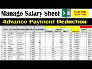Master EXCEL Salary Sheets with Advance Payment Deductions Made Easy!