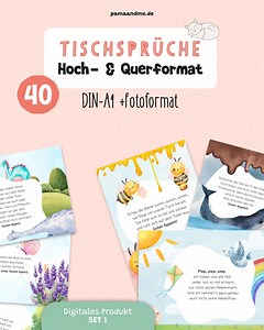 40 Tischsprüche für Kinder, Kindergarten, zuhause, Vorlagen, zum ausdrucken A4 & Fotoformat - Etsy.de