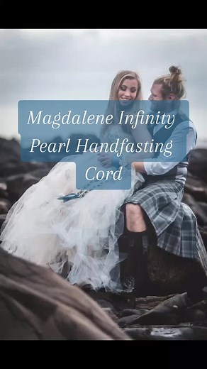 My Magdalene Infinity knot #handfastingcord with #pearl details is perfect for a romantic seaside #scottishelopement #handfasting #weddinginspo #scottishwedding #ceotha #fyp
