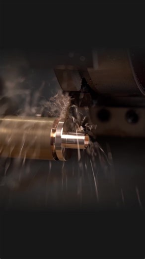 Brass in motion ⚙️✨ Turning a precision brass part on the CNC lathe — the next component in my vise stop project. Perfect cuts, smooth feeds, and that warm brass glow that makes every machining moment satisfying. ⚡ Follow to see the full build and final assembly. #cncturning #brassart #banjoshow #metalworking #precisionengineering