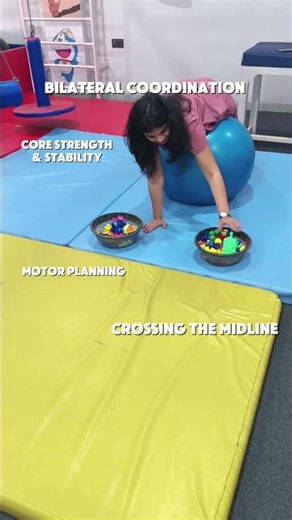 Rolling, bouncing, catching and balancing #physiotherapy #balancetraining