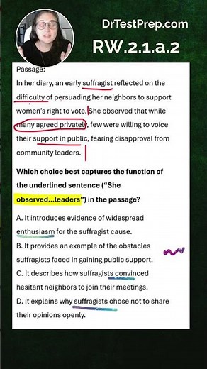 SAT Reading 💙 RW.2.1.a.2 — Command of Evidence: Textual