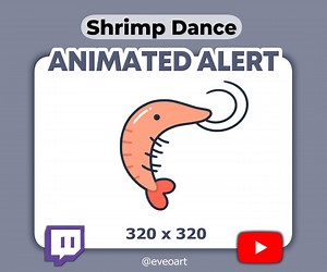 Animated Shrimp Alert - Dancing Shrimp GIF for Twitch, Discord, Kick, Youtube - Pngtuber, Vtuber, Kawaii Emote for Stream - Etsy Canada