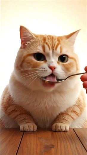 Cat eats pudding 🍮