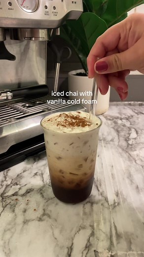 Delicious Iced Chai Latte with Vanilla Cold Foam Recipe