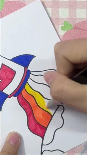 Dessiner une fusée arc en ciel autour de la Terre 🌈🚀