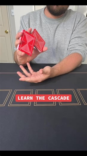 Chipistry on Instagram: "The cascade shuffle step by step ⬇️ Step 1: Hold the deck with face of cards facing your cascade hand. Step 2: Faro Step 3: Open up one corner of your deck once cards are connected via Faro. Step 4: use cascade hand to grab the other side of the deck with your index and thumb. Thumb on outside, index in centre. Step 5: hold deck upright so your thumb and pinky are on the bottom. Step 6: adjust cards angle to fall correctly Step 7: release pressure from thumb and pinky sl