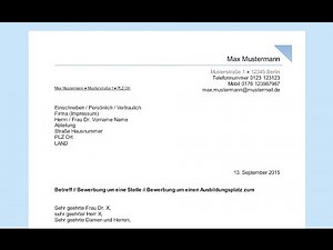 Label the recipient field - professional cover letter in Word [DIN 5008, template, tutorial]