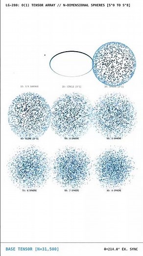 9 Dimensions of Hyperspheres: What a 9D Hypersphere looks like (1D to 9D mapped in Python) | LG-280a