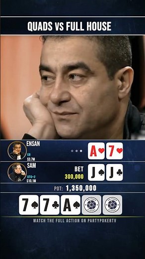 QUADS vs FULL HOUSE 🤯 #poker #pokerstrategy
