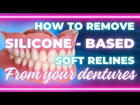Removing a silicone- based soft reline from your denture. I did so that I could Use Cushion Grip.