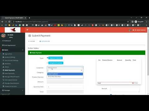 Salon Management System in PHP Application Projects