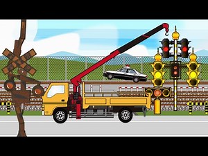 踏切アニメ 錆びた踏切を交換して変形する Railroad crossing animation Replace the rusted railroad crossing and transform