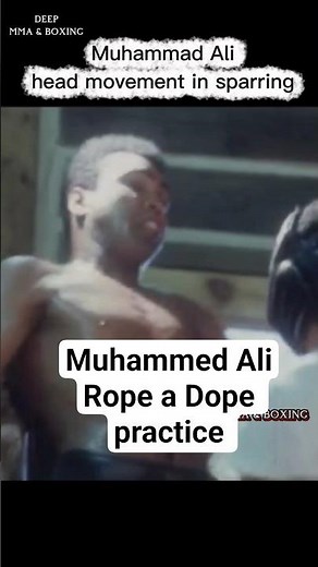 Muhammad Ali practicing the Rope a Dope in sparring