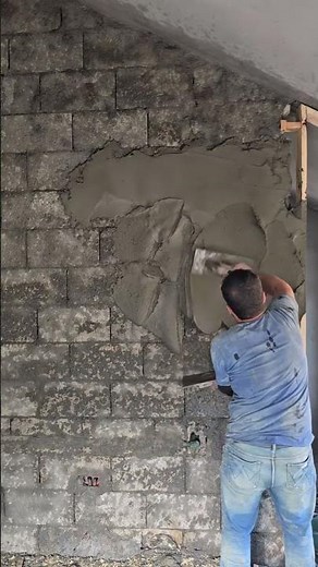 Perfect Wall Plastering Technique أفضل طريقة لتلييس الحائط! 🧱🔥