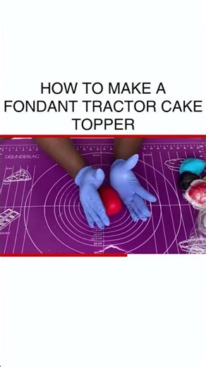 DIY Fondant Tractor Cake Topper Tutorial #CakeDecorating #BakingTips